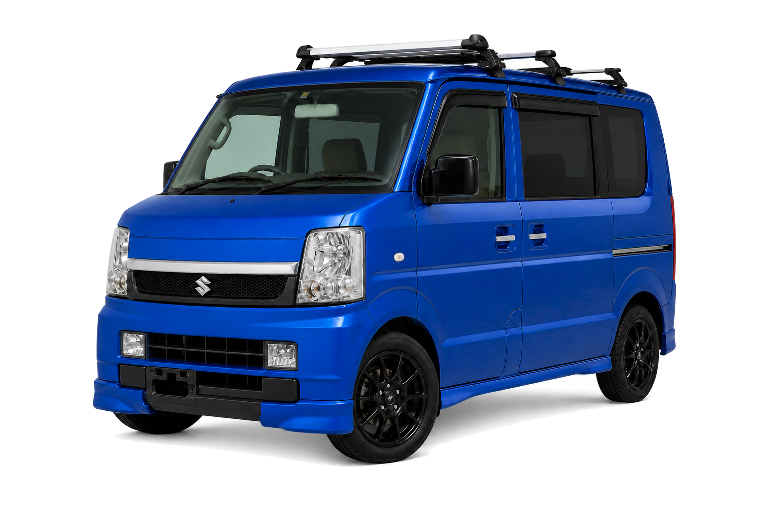 Blue Suzuki DA64W Wagon in the Kardel showroom